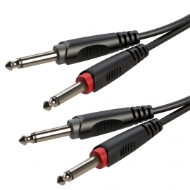 Cavo adattatore 2× 6.3 mm Jack maschio MONO – 2× 6.3 mm Jack maschio MONO / 1.5 mt